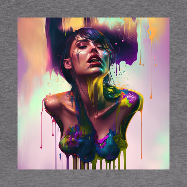 Elegantly Wasted - Emotionally Fluid Collection - Psychedelic Paint Drip Portraits by JensenArtCo